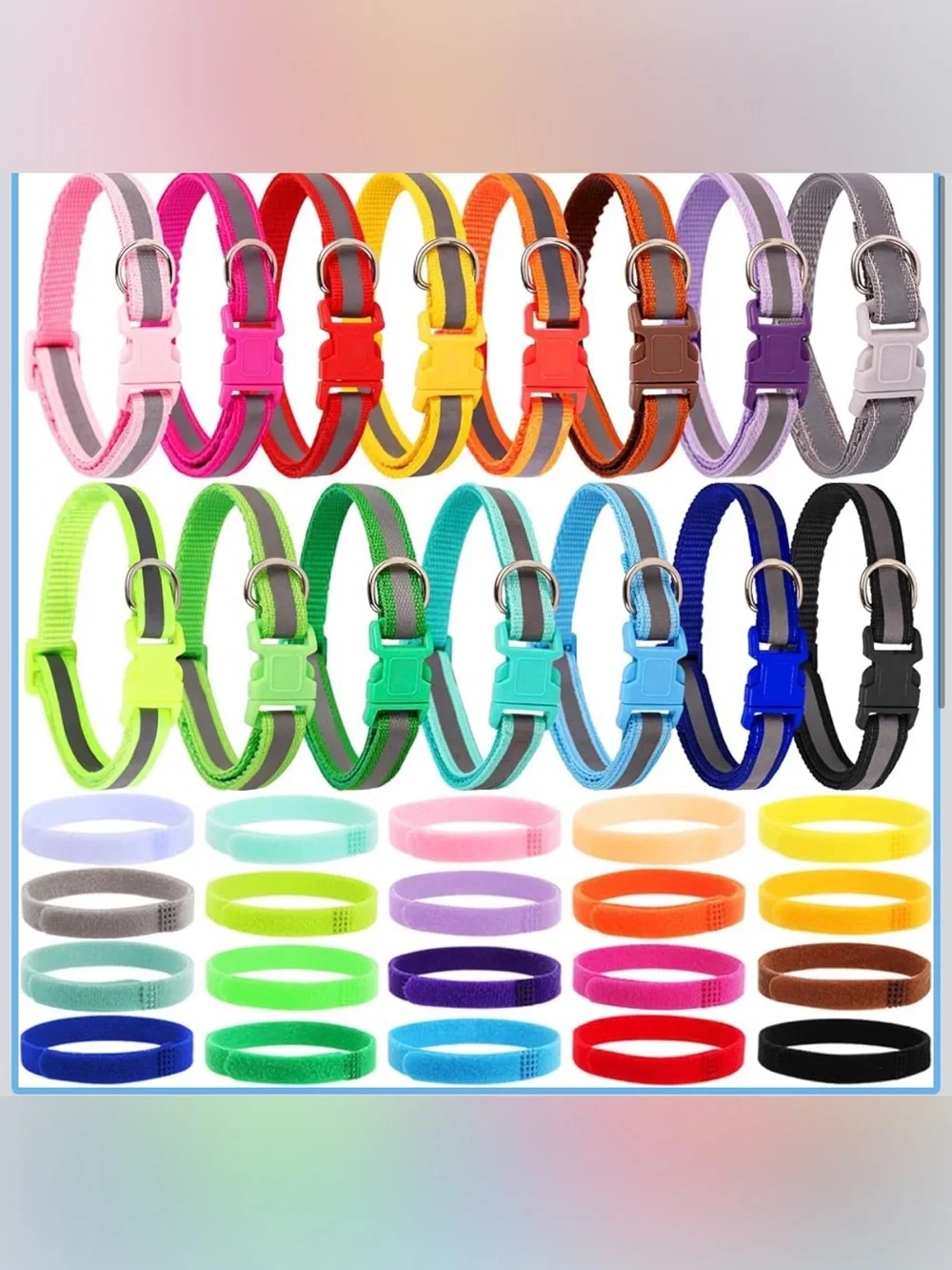 35 Pack Puppy Collars for Litter Reflective Adjustable Dog Collar Soft Nylon